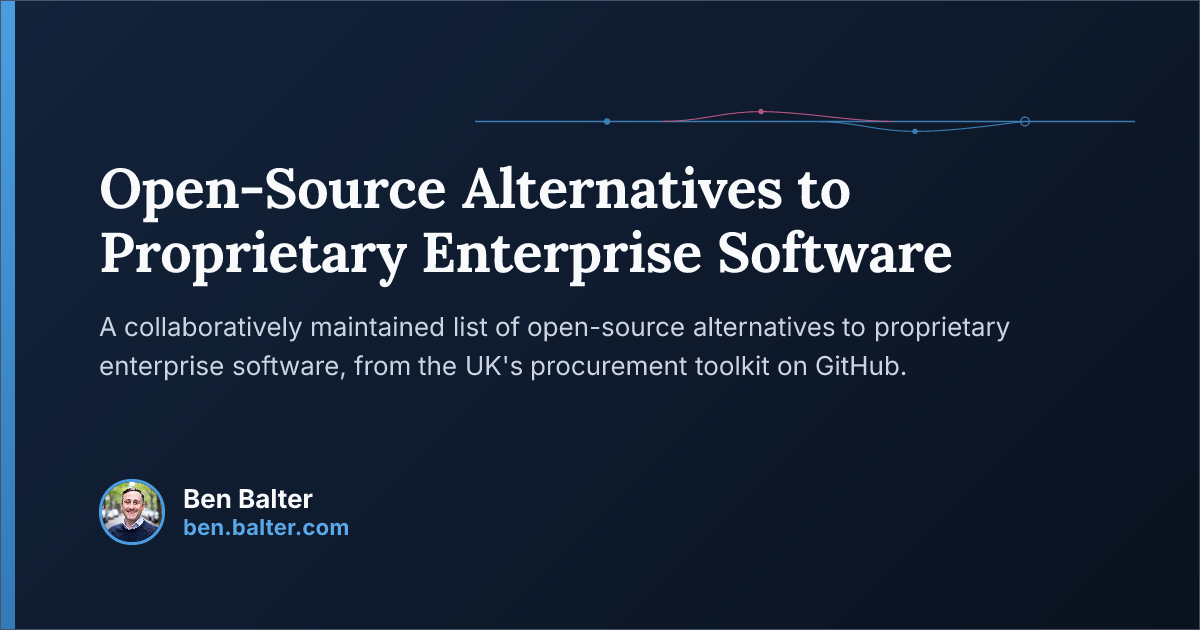 Open-Source Alternatives to Proprietary Enterprise Software | Ben Balter
