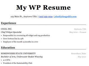 WP Resume