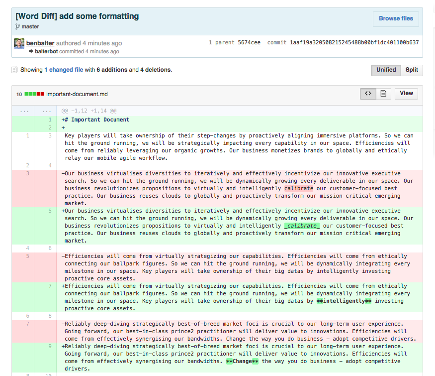 Formatting Diff